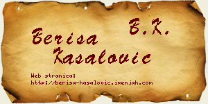 Beriša Kasalović vizit kartica